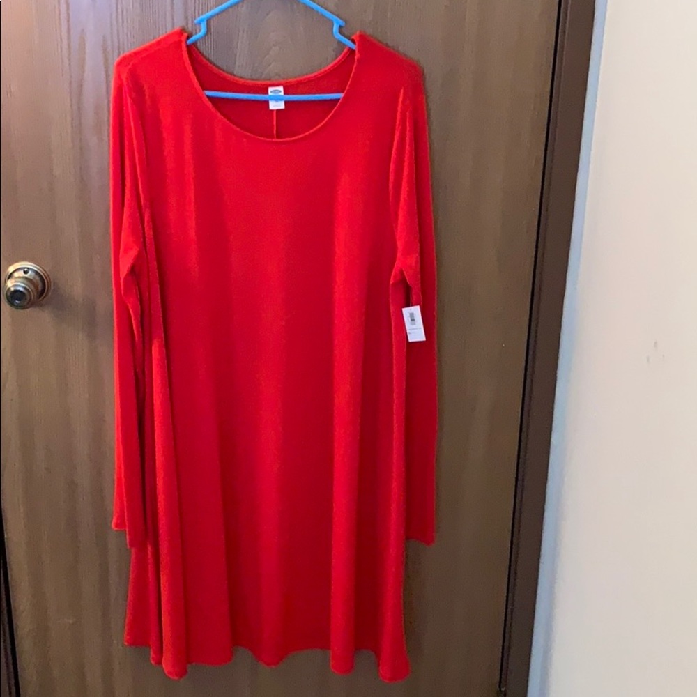 Red long sleeve dress